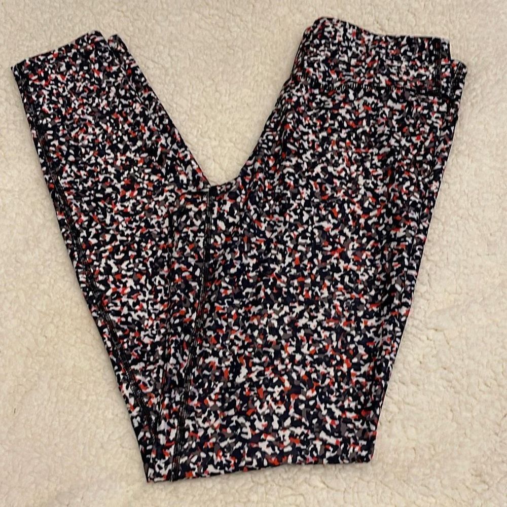 Joy Lab‎ Athletic Leggings.Size Medium. Red/Black/White Confetti